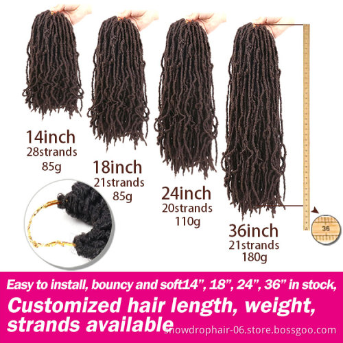 Free Sample 613 Cheap 1B 36 Faux 18 Goddess Faux  Crochet Hair Synthetic Soft 24 Inches  Locs